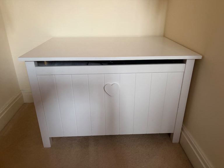 Next White Wooden Toy Box with Heart Detail