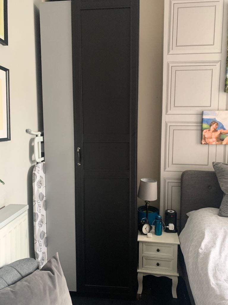 Ikea black wardrobe -tall with mirror £60