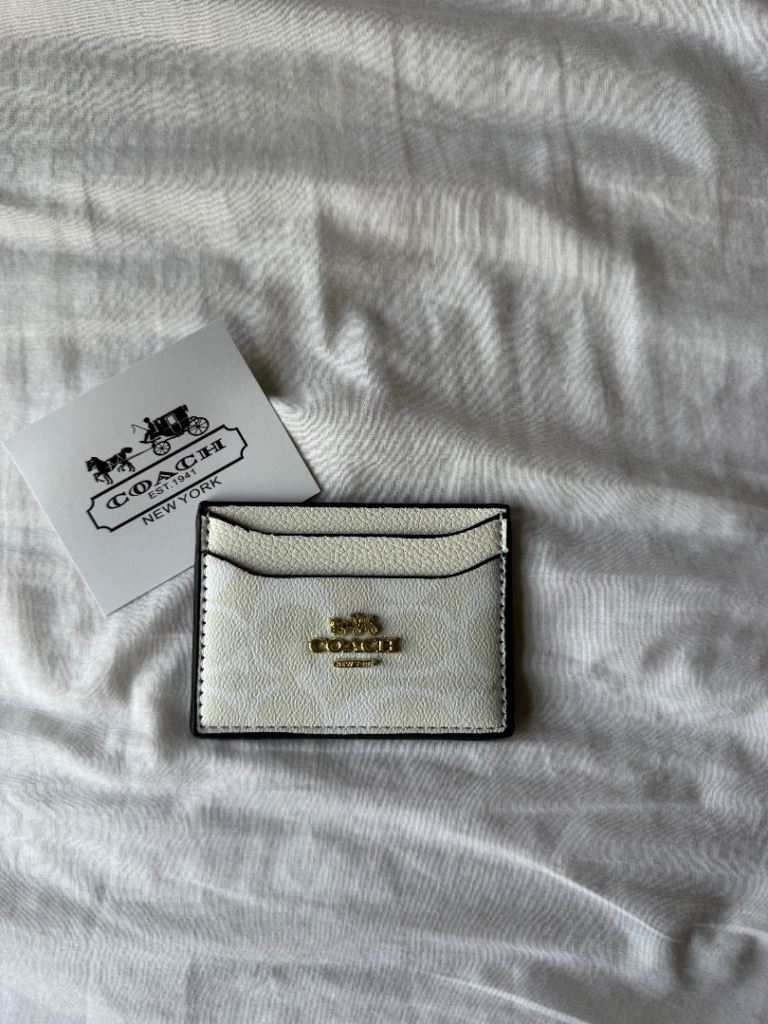 Coach White Leather Card Holder - Brand New