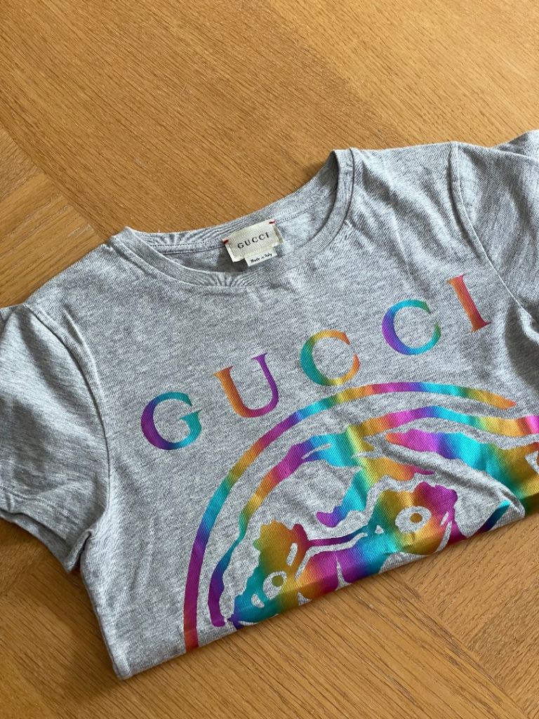 Gucci grey cotton T-shirt, size 12 yr, hardly used, like a new 