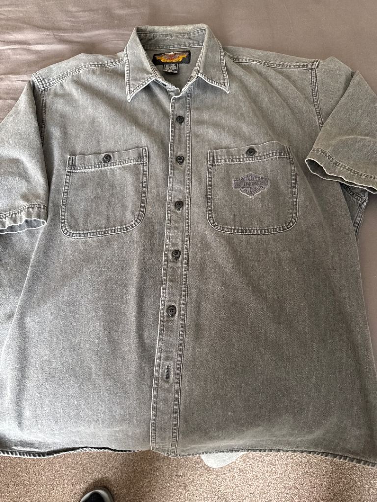 Harley Davidson denim short sleeve grey XXL