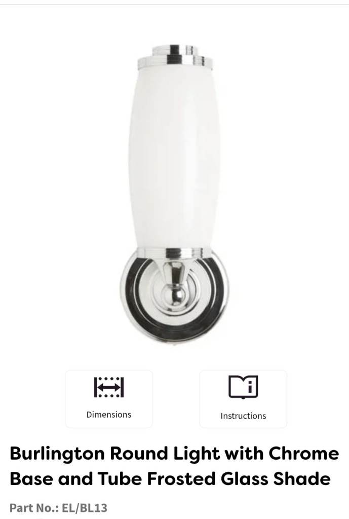 Burlington Round Light: Chrome Base 