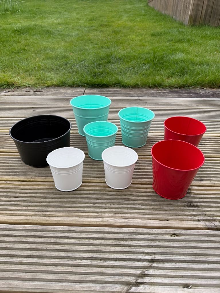 Bundle Ikea Socker Painted Metal Plant Pots