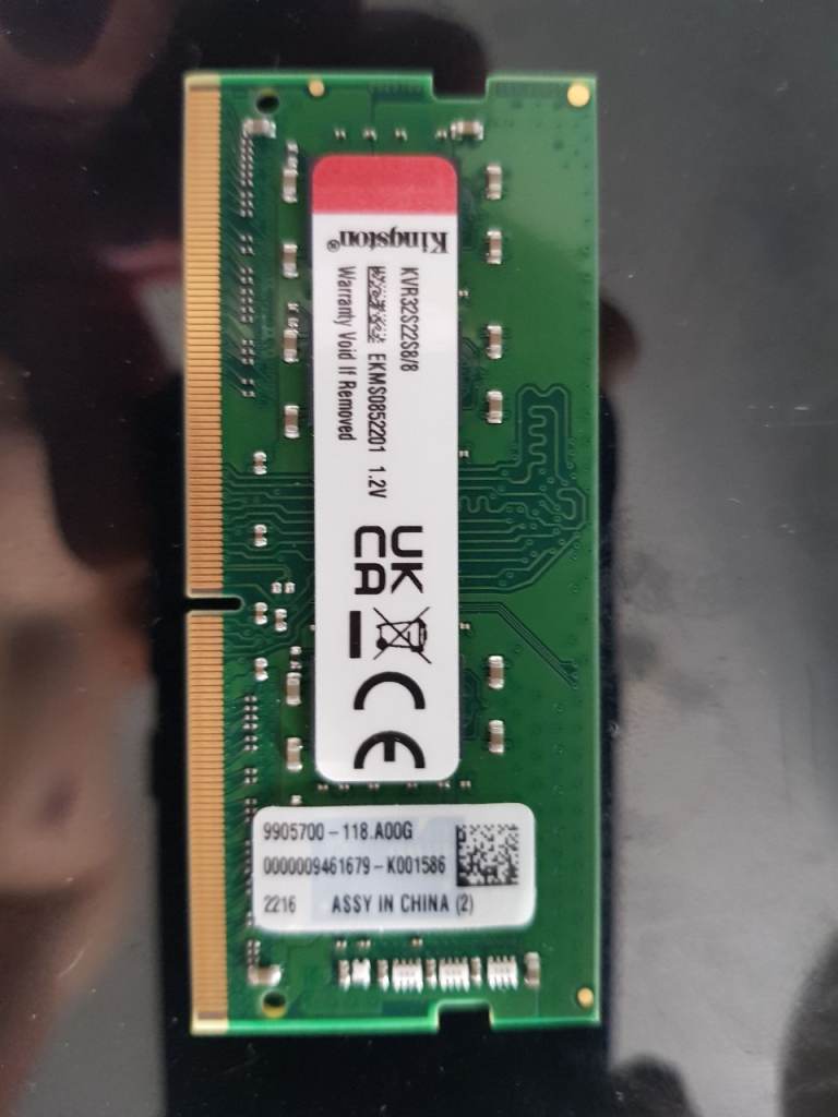 Kingston 8GB laptop SDram