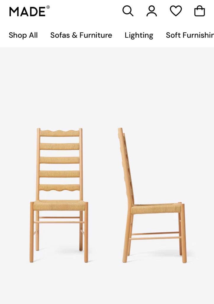 Made com Clara dining chairs rattan 