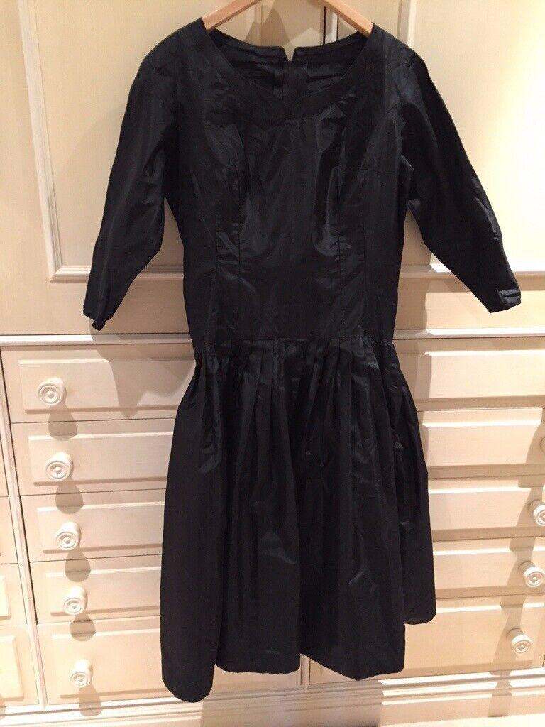 Dress, black silk, size 16