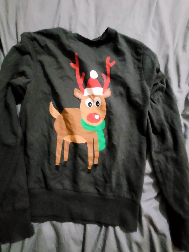 Cedarwood State Men's Medium Green Reindeer Christmas Jumper Preloved