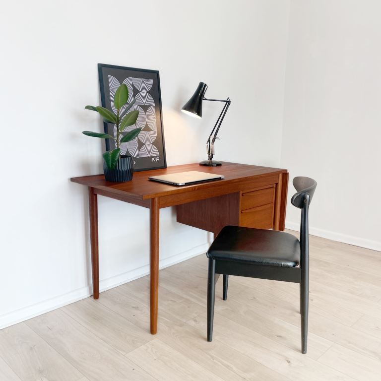 Danish mid century teak extendable desk by Arne Voder for Art Furn