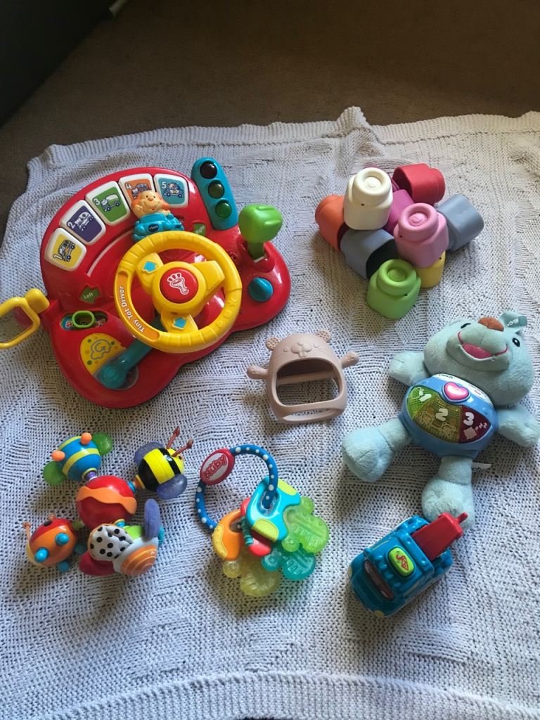Baby & Toddler Toy Bundle - VTech, Clemmy Blocks & Teething Toys (Fully Working)