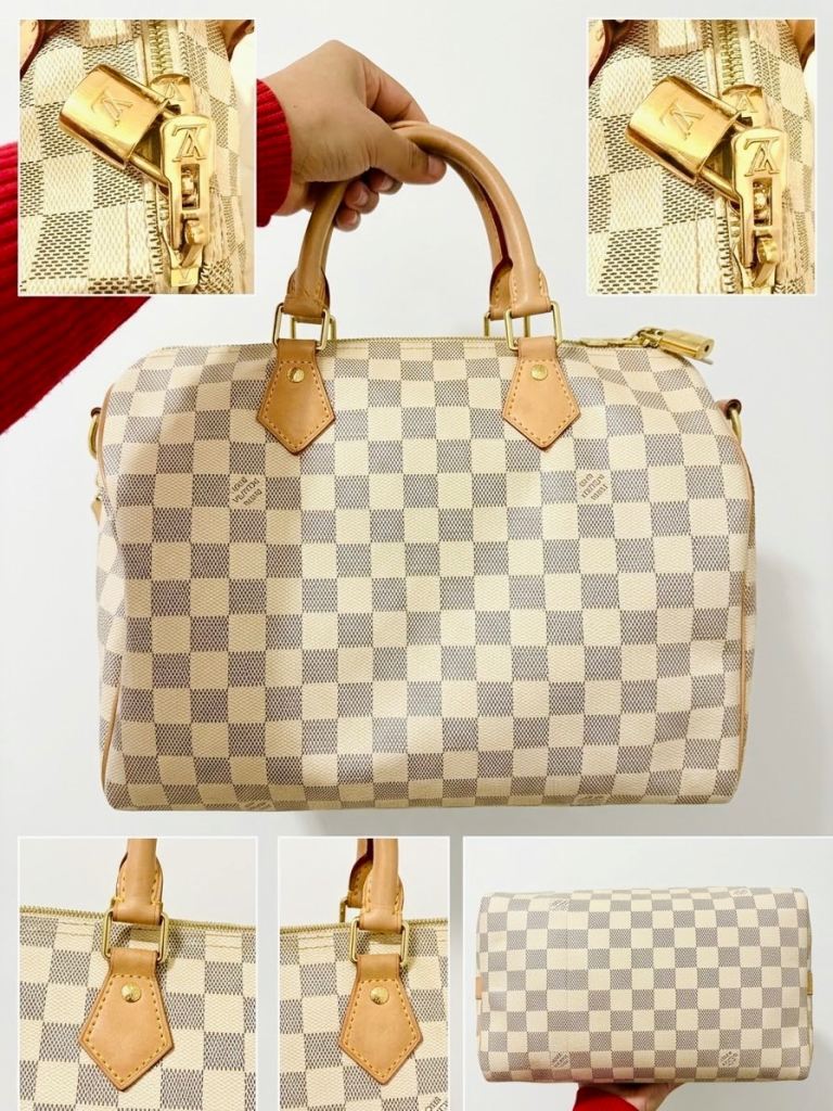 Louis Vuitton Speedy 30 Damier Azur Handbag 