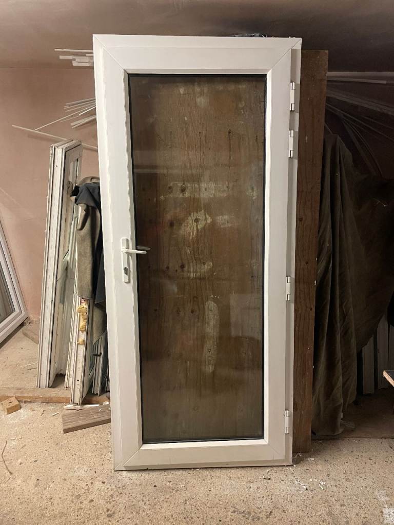 UPVC DOOR 203 x 90 cm - UPVC DOUBLE GLAZED DOOR - CLEAR TOUGHENED GLAZING (REF: DX203)