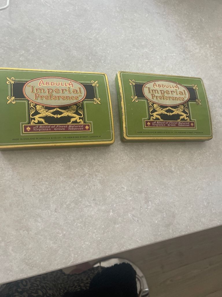 Very good condition Antique tin Abdullah imperial preference box 