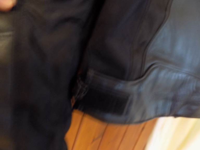 Frank Thomas Black Leather Motorcycle Jacket Size 52 Armoured Motorbike Jacket as good as new  