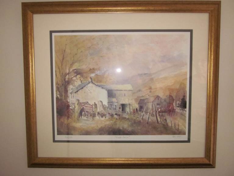 'Fell Farm' by Tony Lees, Lake district artist, framed print 450 of 850 limited edition.