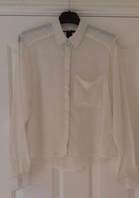 H&M sheer ivory shirt EUR 34 / UK 6