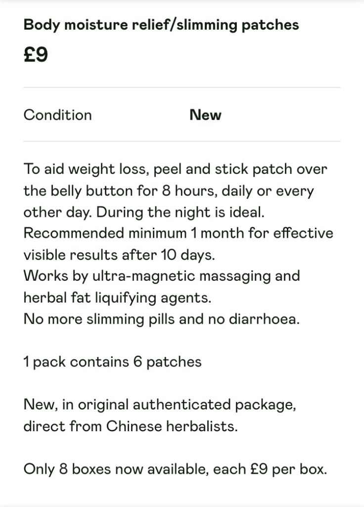 Weight loss patches