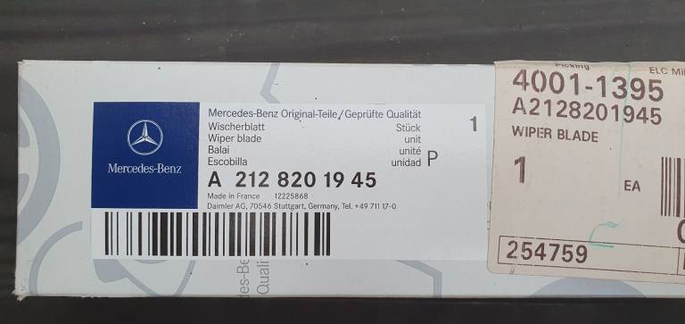 New Mercedes E class (S212) rear wiper blade (A 212 820 19 45)