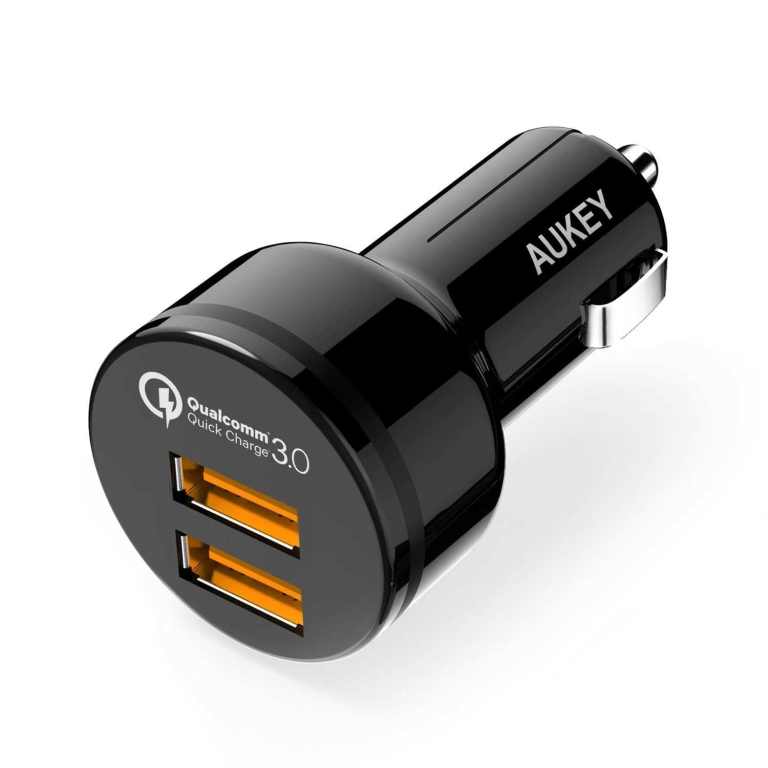 Aukey - CC-T8 36W Dual Port Qualcomm Quick Charge 3.0 Car Charger