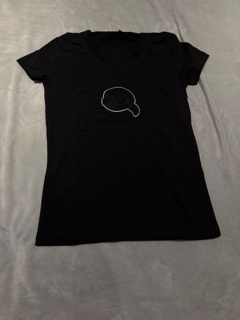 Black T-Shirt with White Logo – New