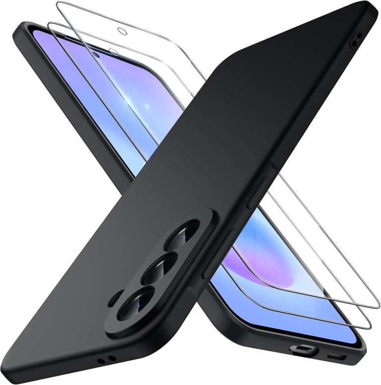 Qasyfanc Silicone Case for Samsung Galaxy A57 5G with 2 Tempered Glass Screen Protectors