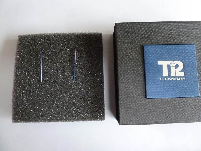 T12 Titanium Chaos hook drop earrings - new and boxed