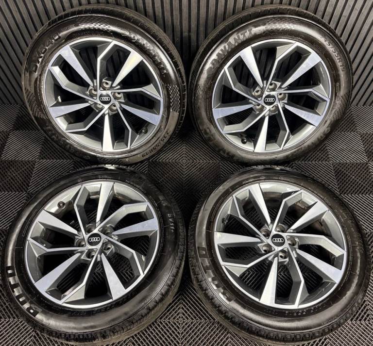 19'' GENUINE AUDI Q5 GREY DC S LINE ALLOY WHEEL TYRES 5X112