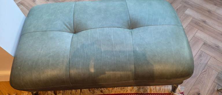 DFS Corner Sofa - Green Leather