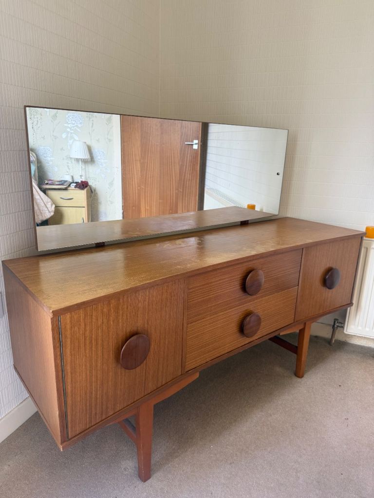 Retro Vintage 1960s Dressing Table With Mirror 
