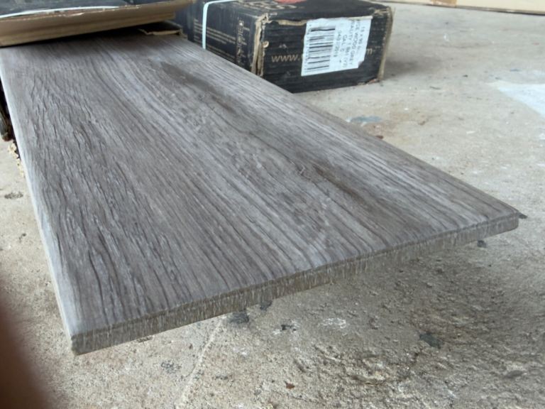 Solid grey floor tiles 