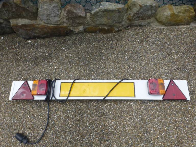 Trailer number plate board and lights