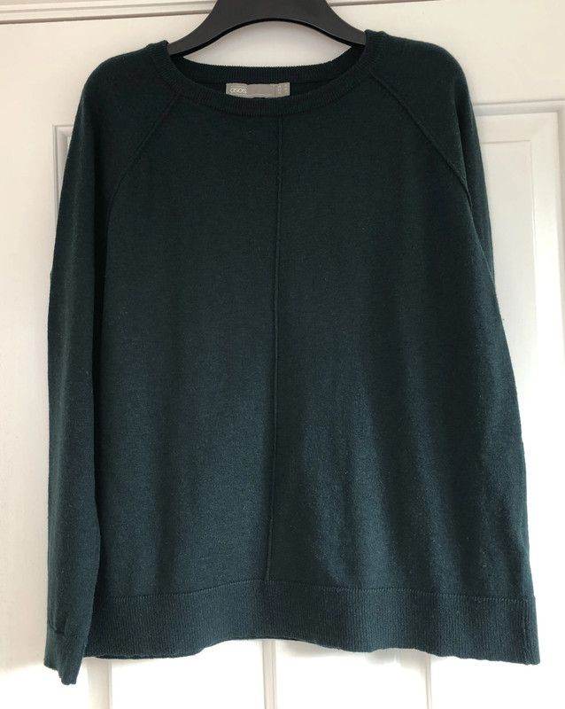 image for ASOS fine knit dark forest green jumper UK 10