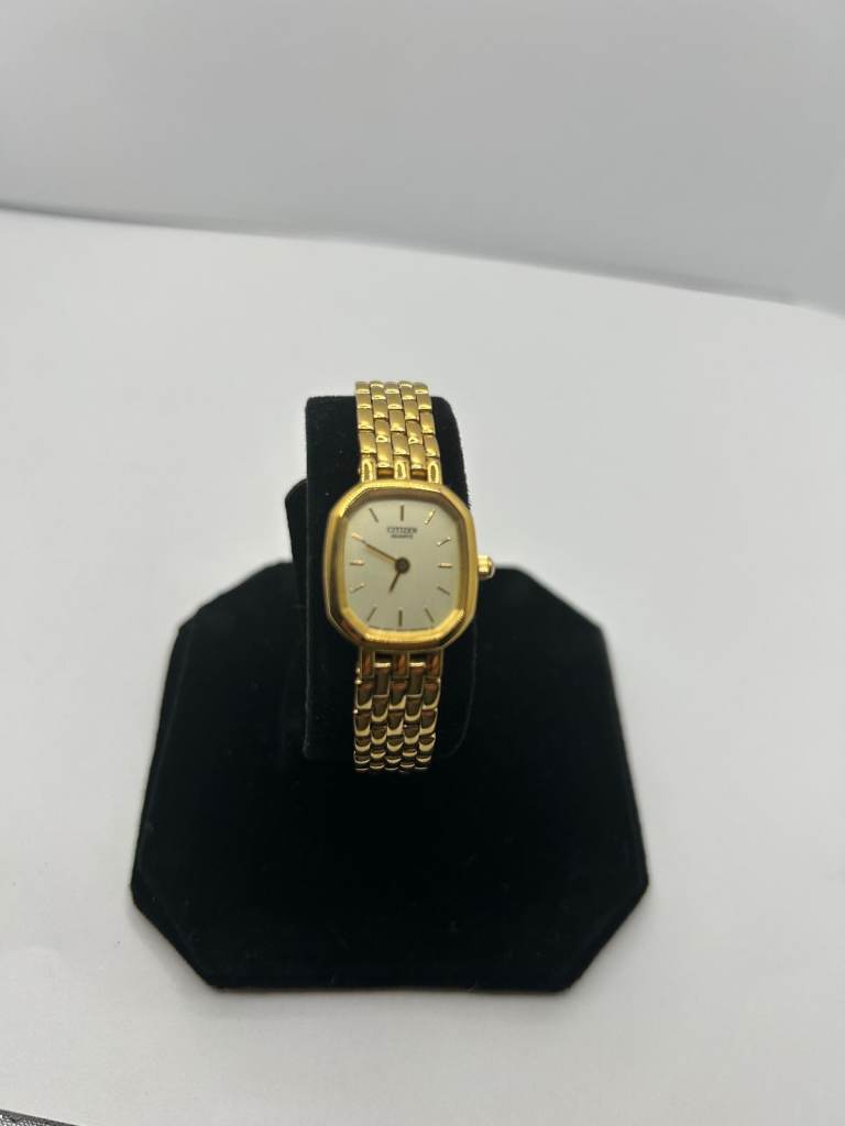 Vintage Ladies Citizen Gold Quartz Watch – Octagonal Case – New Battery