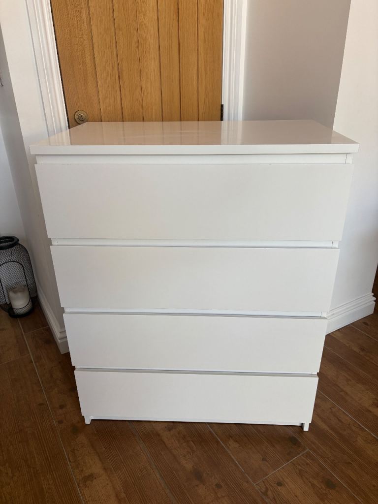 White Chest of Drawers Set - Good Condition