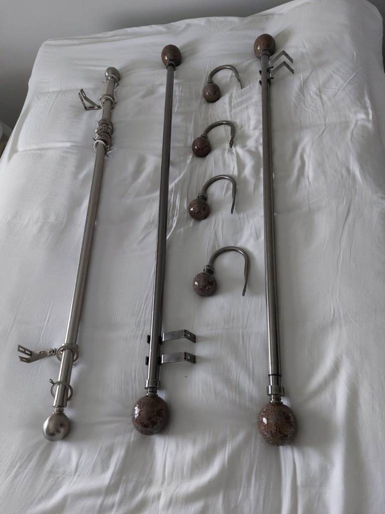 Metal Curtain Poles and Hold Backs