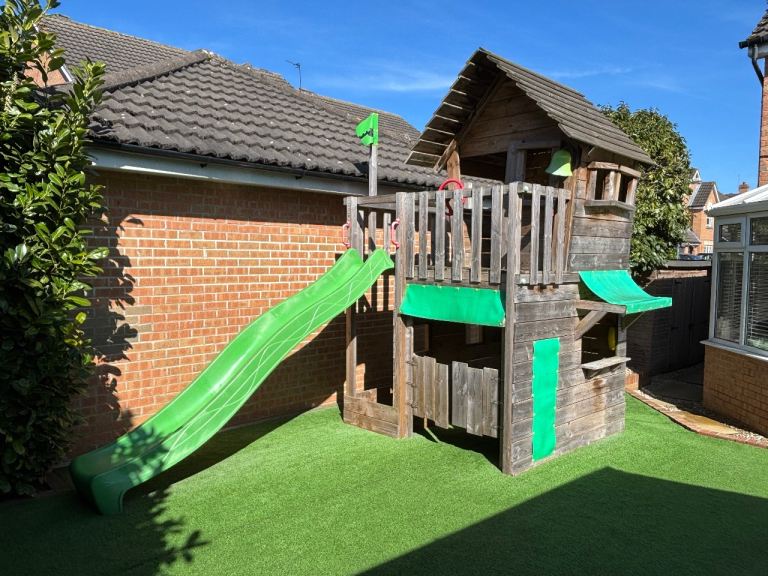 Large Wooden Climbing Frame & Slide - Fatmoose 