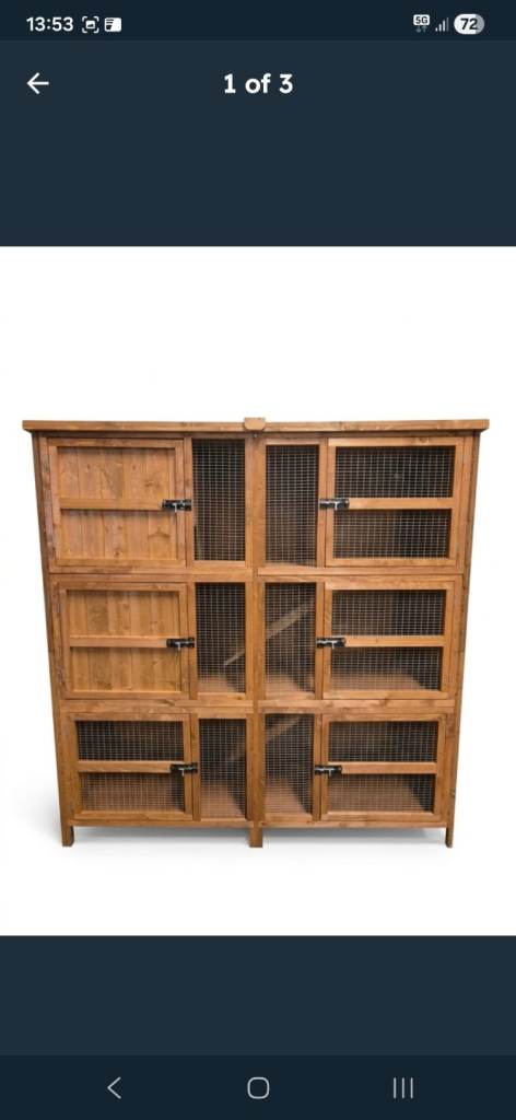 6ft Triple Rabbit Hutch and cover