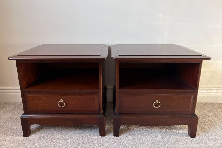 Pair of Vintage, Stag Minstrel bedside tables