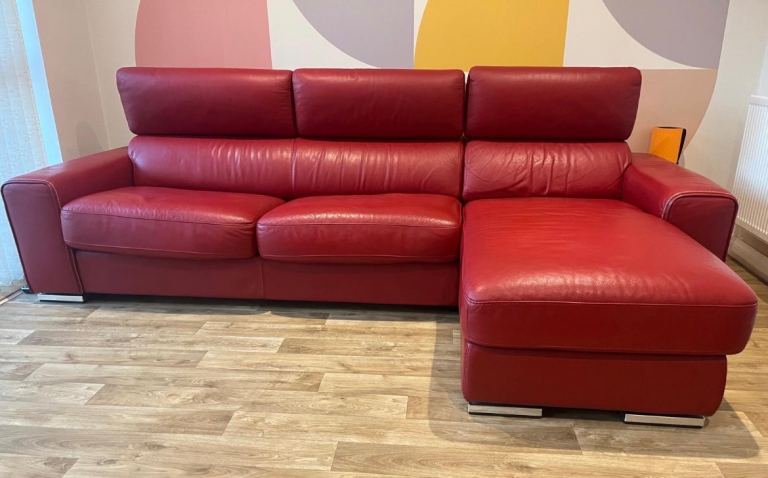 DFS leather corner 3 seater sofa bed 