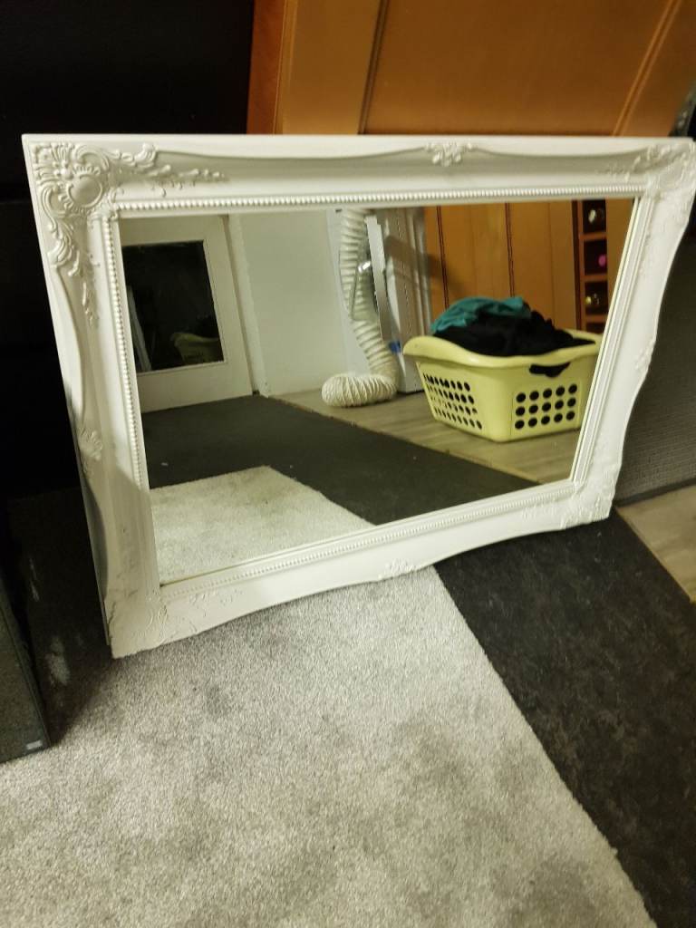 Large White  Wall Mirror – Good Condition
