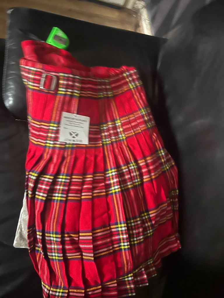 Brand New Red Tartan Pleated Kilt Skirt