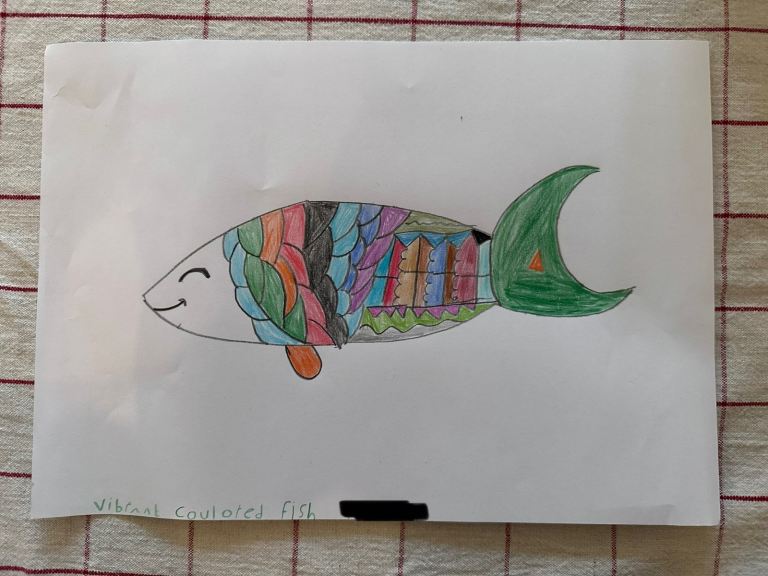Artist drawing - Rainbow fish