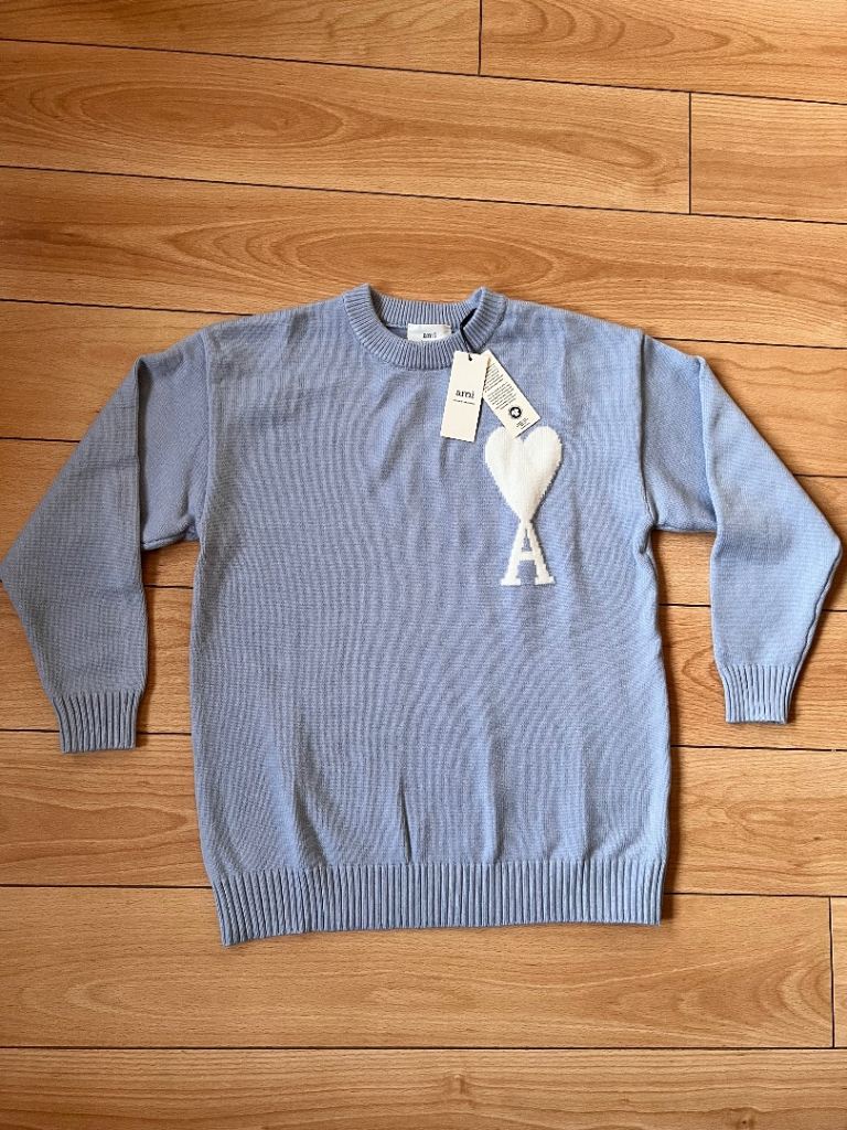 AMI Paris Ami De Cœur Light blue Crewneck Sweater M