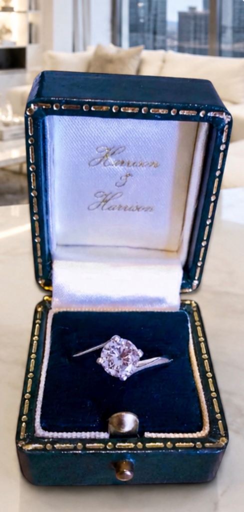 Stunning Platinum Round Brilliant Cut Solitaire Diamond Engagement Ring