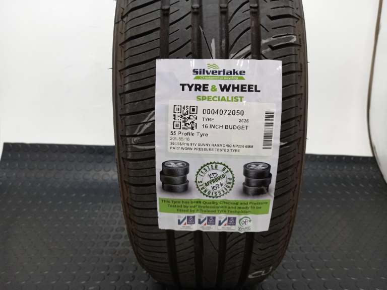 205/55/R16 91v Sunny Harmonic Np226 6mm Part Worn Pressure Tested Tyre