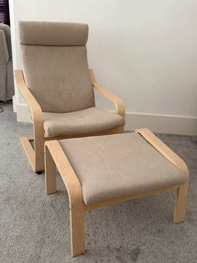 IKEA POÄNG Armchair & Footstool