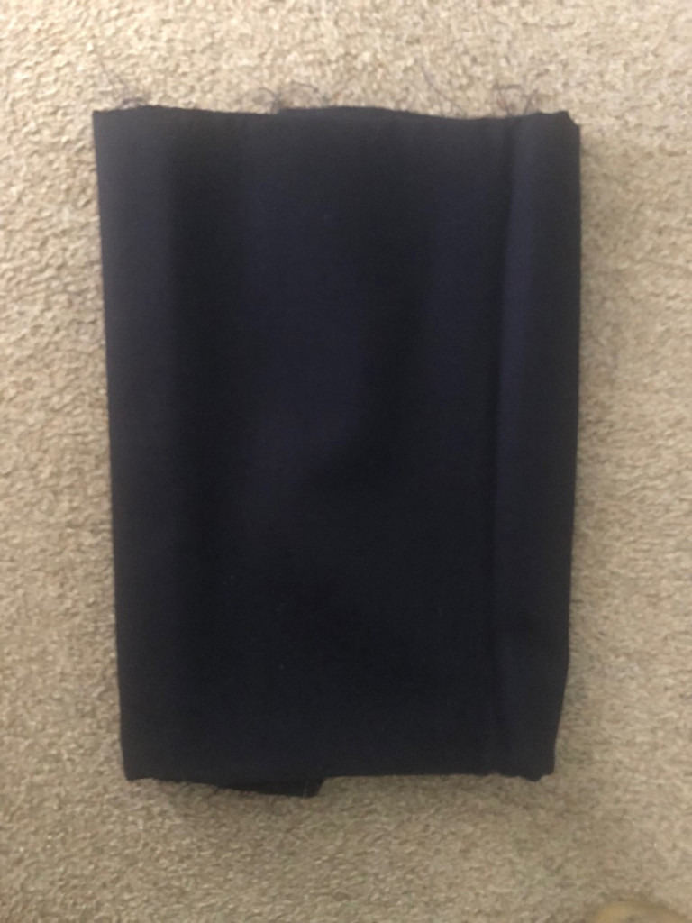 New navy blue suiting dressmaking fabric remnant.