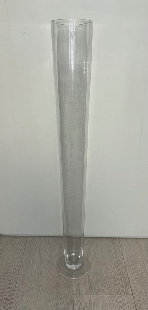 Large very tall glass vase