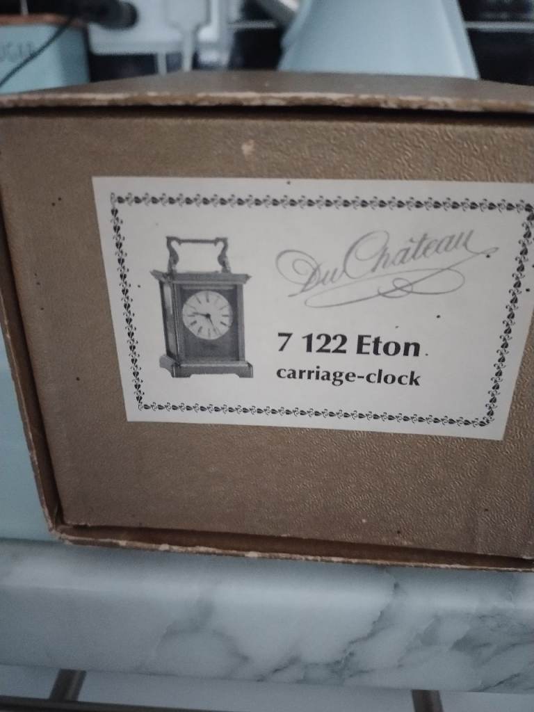 RICHARD & Cie CARRIAGE CLOCK DU CHATEAU 7 122 ETON + KEY IN VGC BOXED