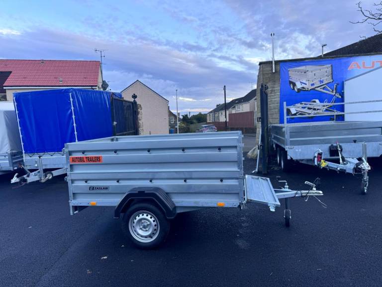 BRAND NEW ZASLAW 7FT x 4FT SINGLE AXLE DOUBLE BROADSIDE TRAILER 750KG
