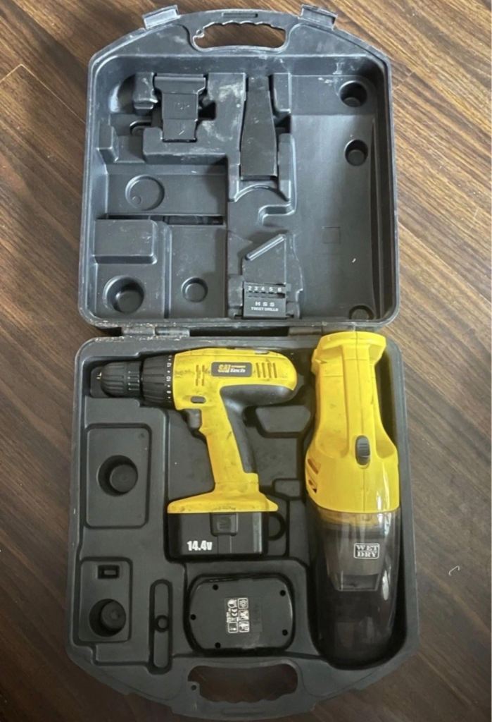 SAI TECH Battery Cordless Drill with Handheld Wet and Dry Cleaner